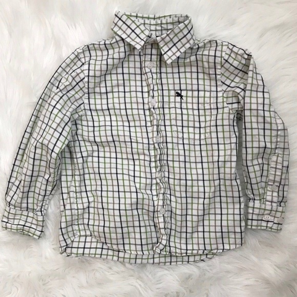 label of graded goods Other - LOGG H&M White Green Plaid Shirt Size 5-6 Button